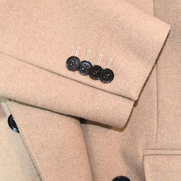 EUC Express Wool Blend Camel Coat Size S Double Breasted Water Resistant Classic - Picture 7 of 11